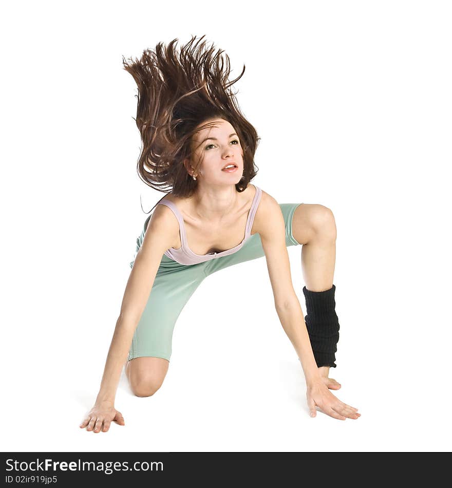 Posing young dancer isolated