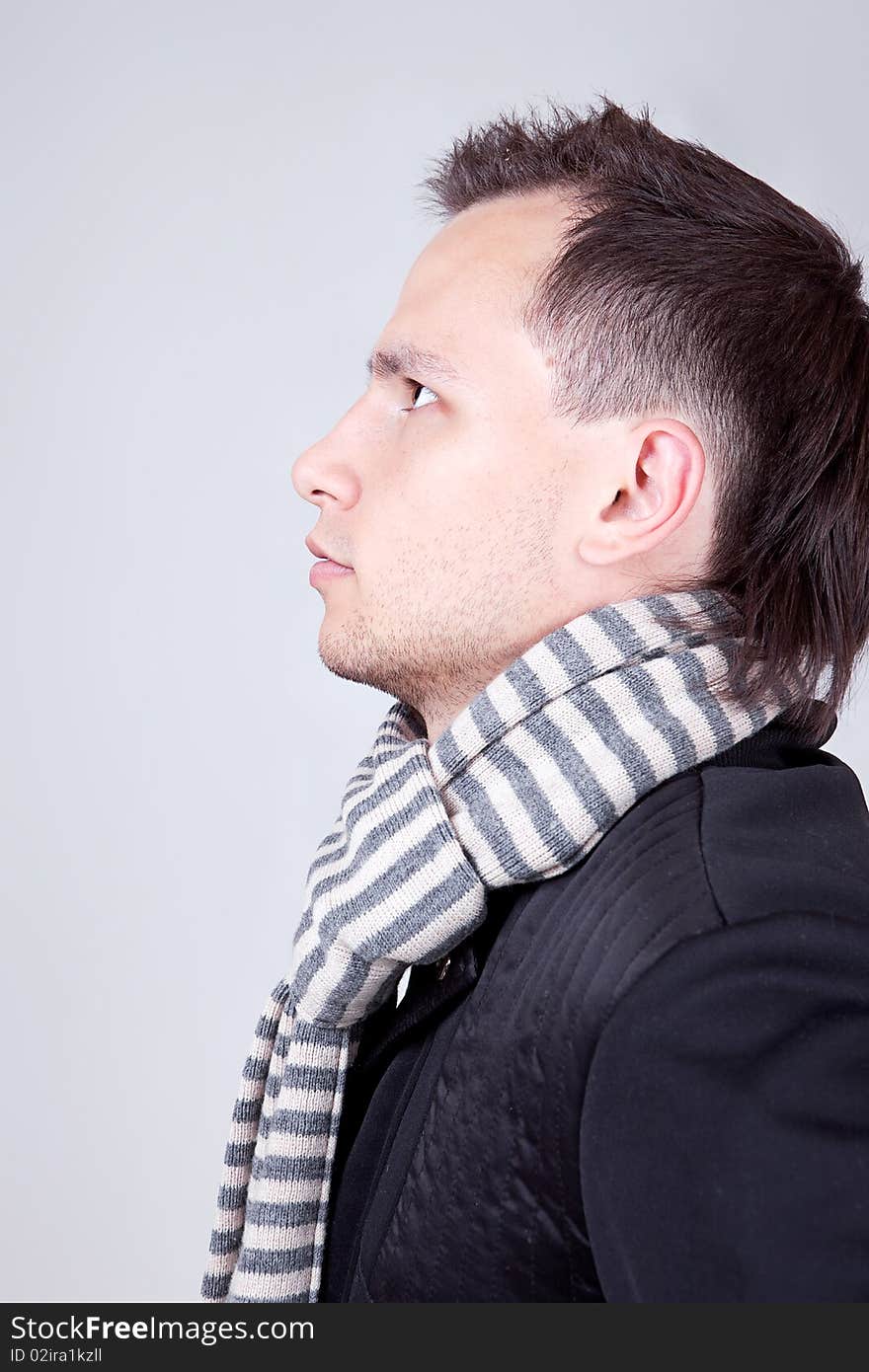 Attractive young man portrait, studio shot