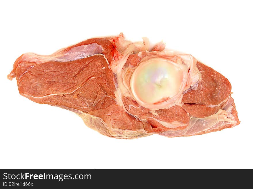 Fresh raw meat on white background