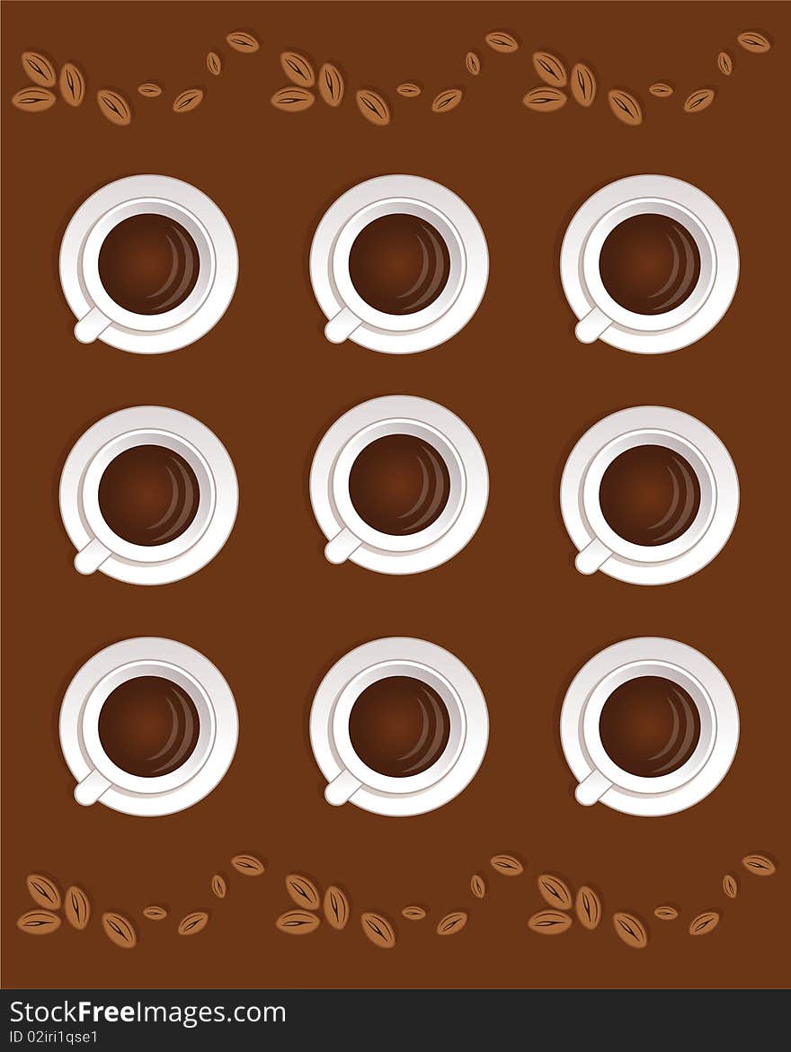 Coffee Cups and beans Classic Wallpaper. Coffee Cups and beans Classic Wallpaper