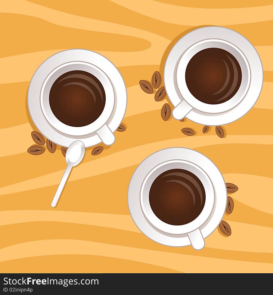 Three Coffee Cups Poster