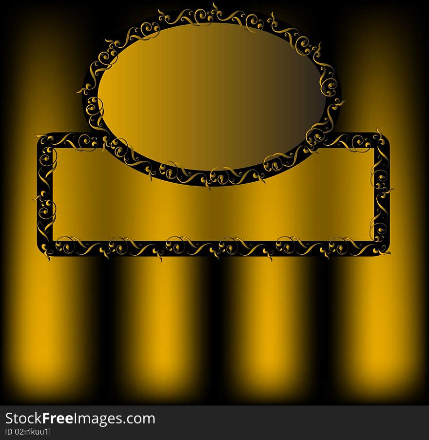 Brown background with decorative beams and ornaments. Brown background with decorative beams and ornaments