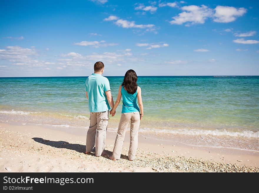 A couple in love on beach