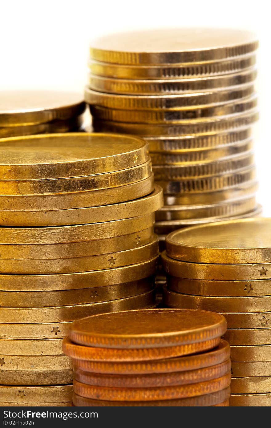 Close up with stack of coins