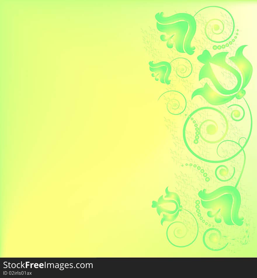 Green-yellow floral abstract background. Green-yellow floral abstract background