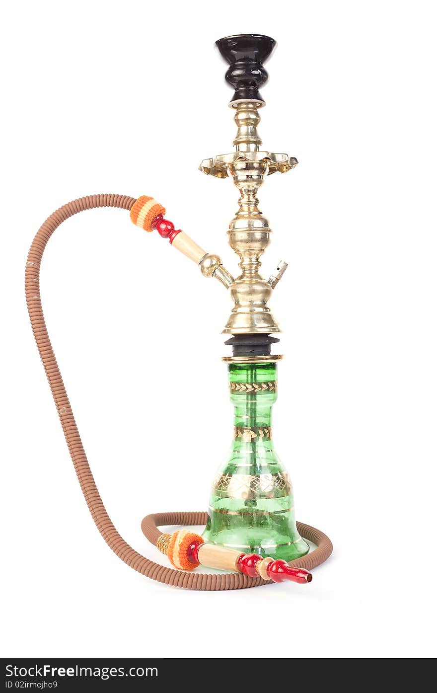 Green hookah isolated on white. Green hookah isolated on white