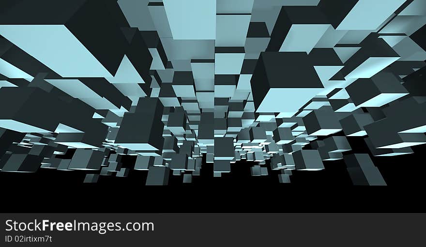 An abstract cube design - a 3d image