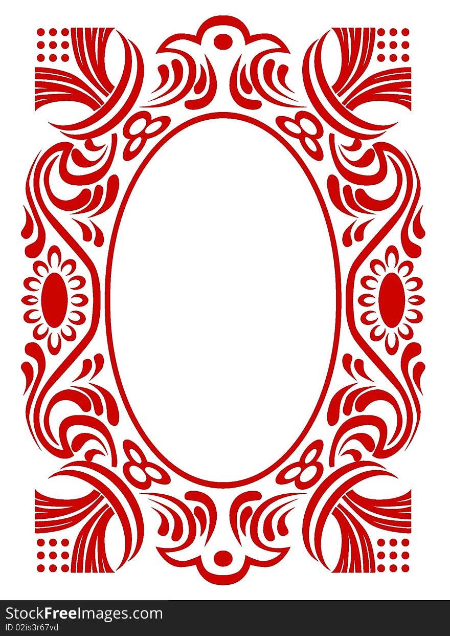 Vector colored illustration of pattern frame