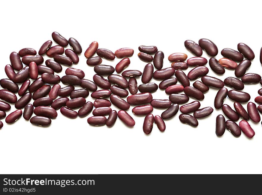 Red beans isolated on a white background