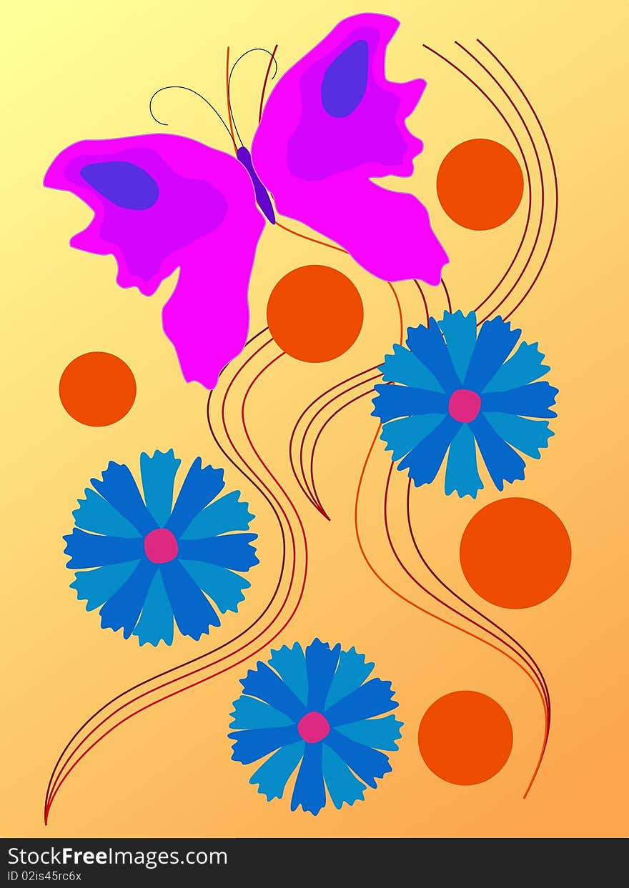 Vector colored illustration of spring pattern