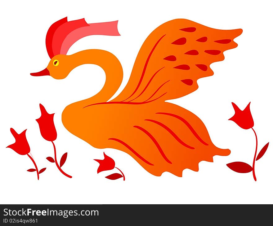 Vector illustration of fairy bird