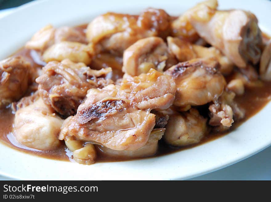 Chicken in osyter sauce