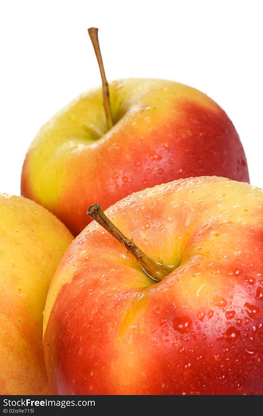 Apples on white background