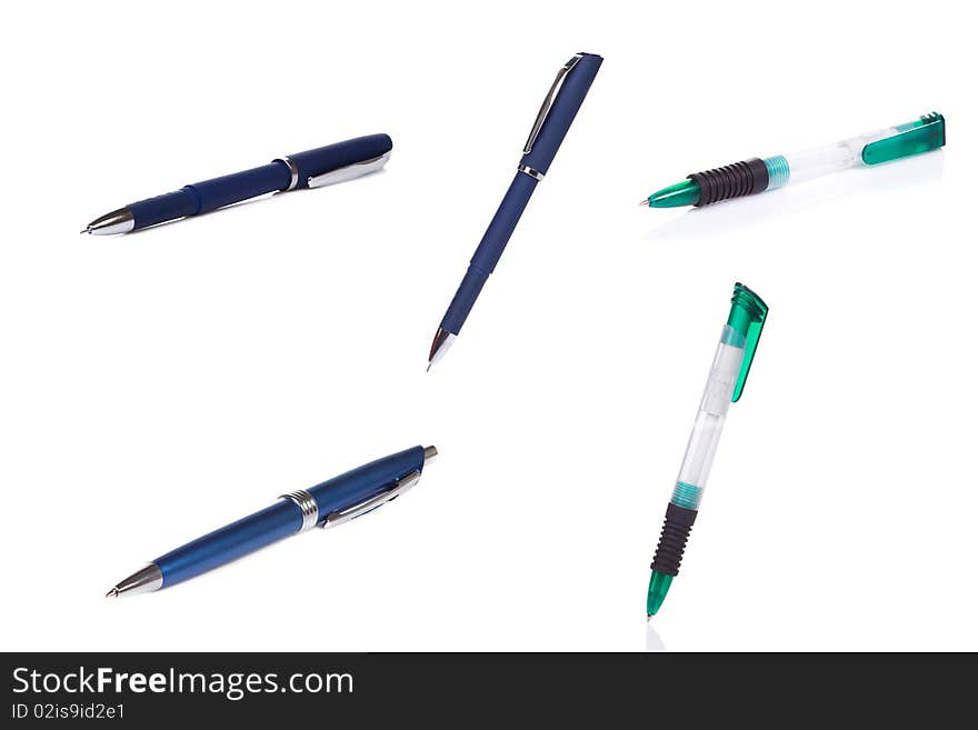 Plastic and metal pens