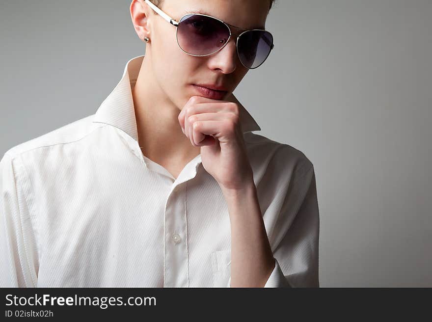 Pensive young man in shirt