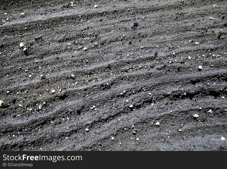 This is a picture of black sand and lava rock on the coast of Oahu. This is a picture of black sand and lava rock on the coast of Oahu.