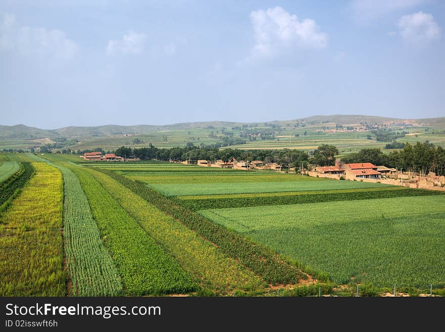 Village and farmland in the inner mongolia autonomous region in china. Village and farmland in the inner mongolia autonomous region in china.