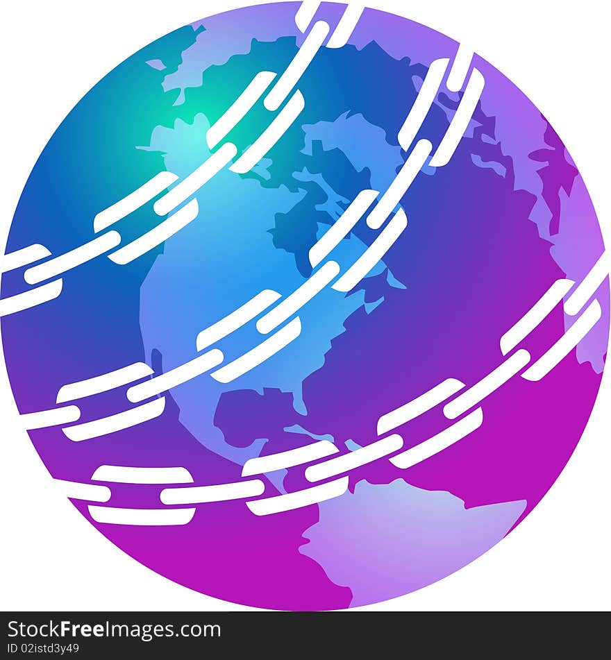 Glob locked with chain line art work