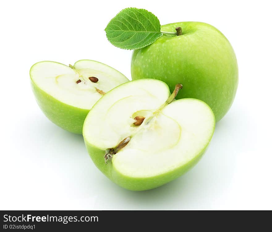 Ripe Apples With Leaves