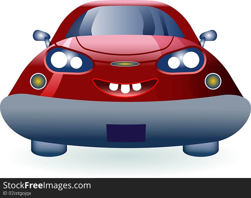 Funny car illustrated isolated image