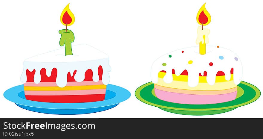 Cakes with candles