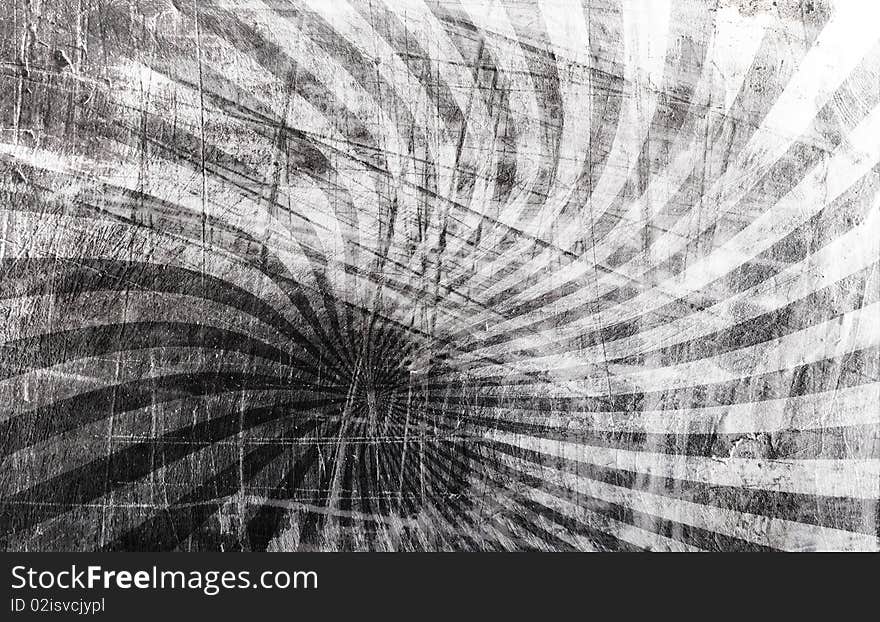 Vintage abstract sun's rays on the wall grunge