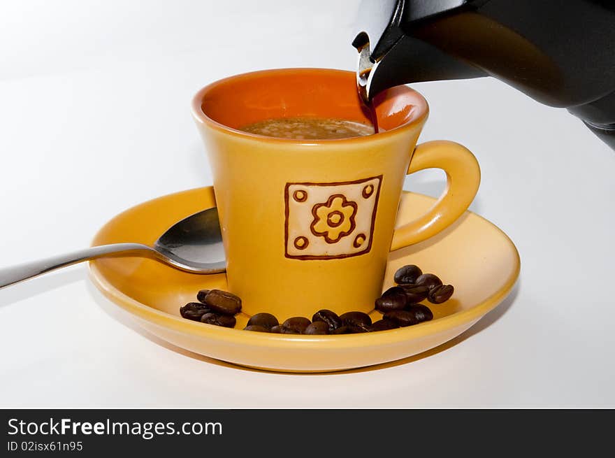 Coffee cup on white background. Coffee cup on white background