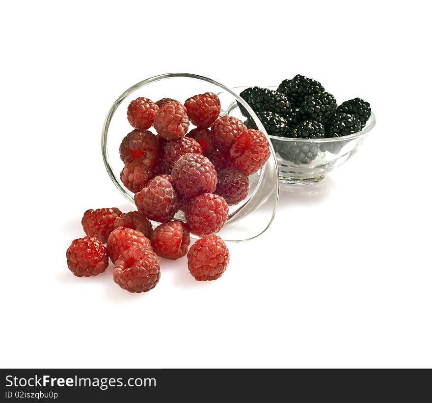 Blackberries and raspberries