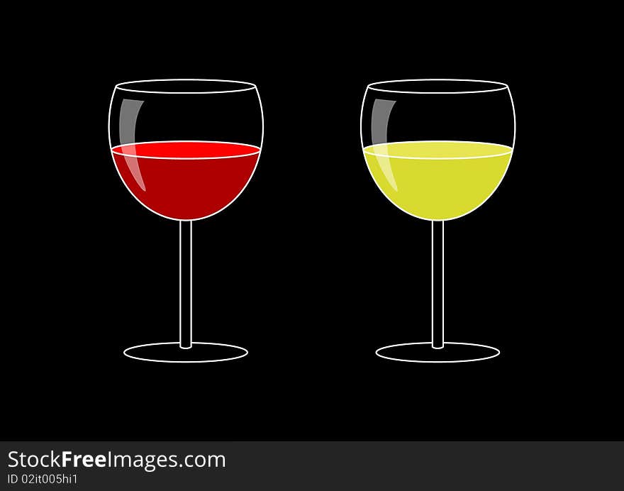 Wine on a black background