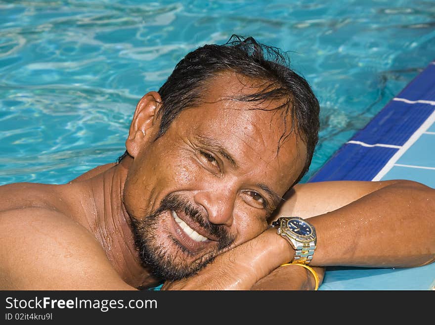 Thai man in the pool