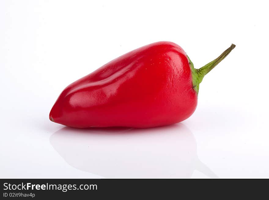 Red Baby Bell Pepper on White Backgroun. Red Baby Bell Pepper on White Backgroun