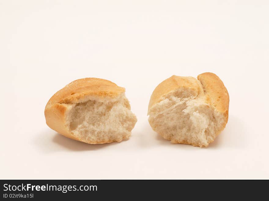 A  bread broken in two