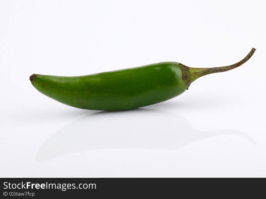 Serrano Pepper on white background