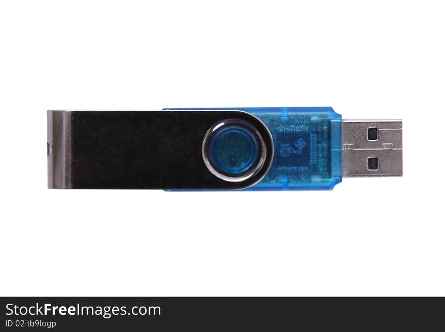 Usb memory over white background. Isolated image