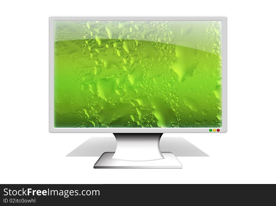 A computer with Water Effects. A computer with Water Effects