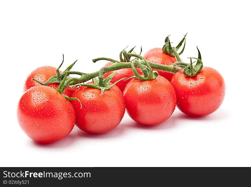 Close-up of fresh tomato on white background. Close-up of fresh tomato on white background