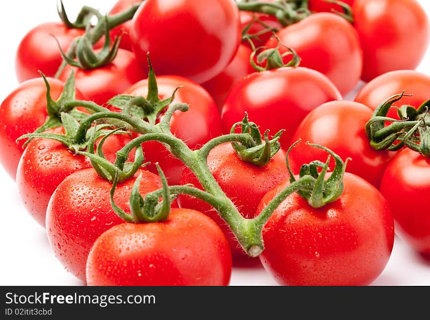 Close-up of fresh tomato on white background. Close-up of fresh tomato on white background