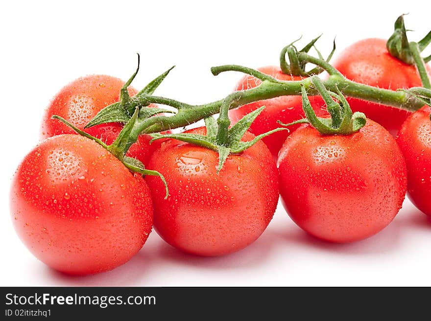 Close-up of fresh tomato on white background. Close-up of fresh tomato on white background