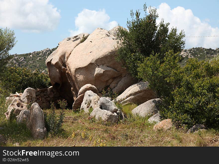 Italy Sardegna rocks of the Gallura