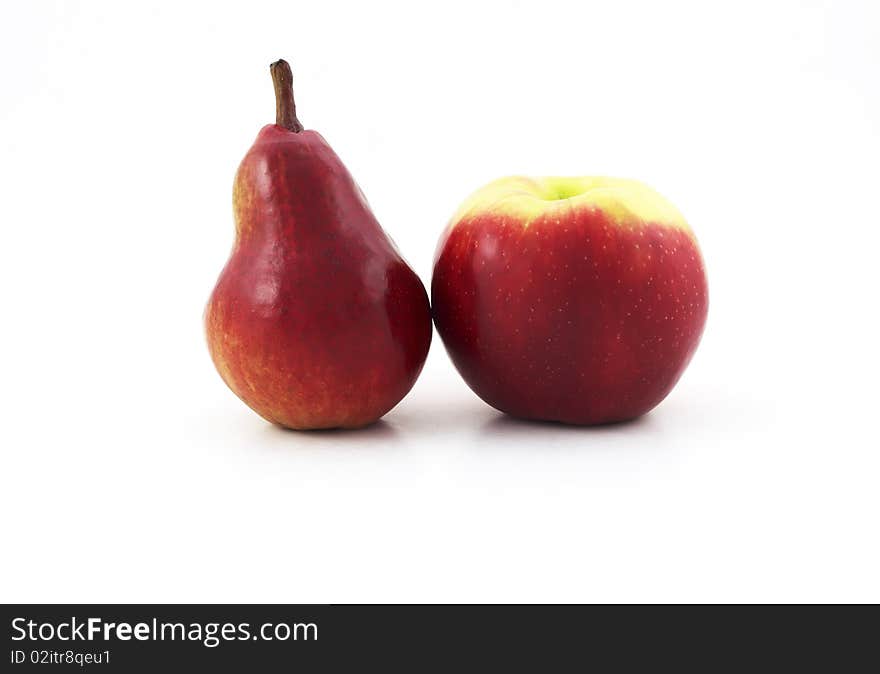 Red pear and apple