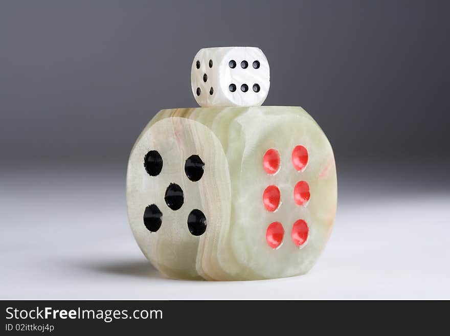 two dice cube, isolated on white