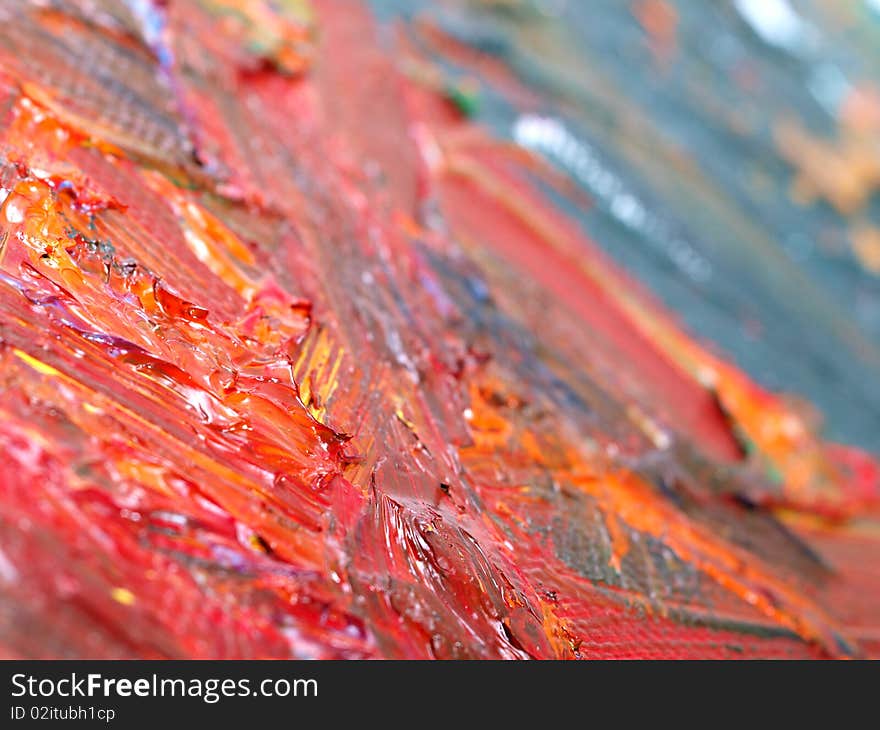 Macro detail of abstract acrylic painting. Macro detail of abstract acrylic painting