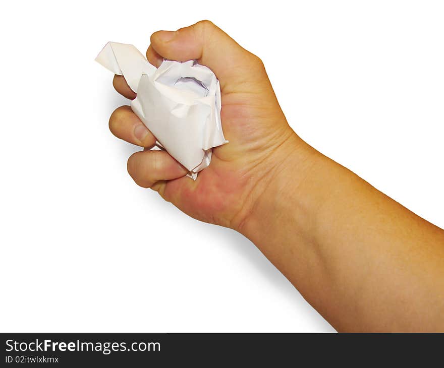 Hand, Which Squeezes The Paper