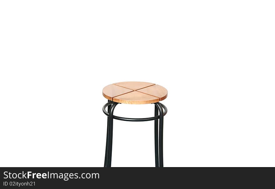 Barstool surronded by white background.