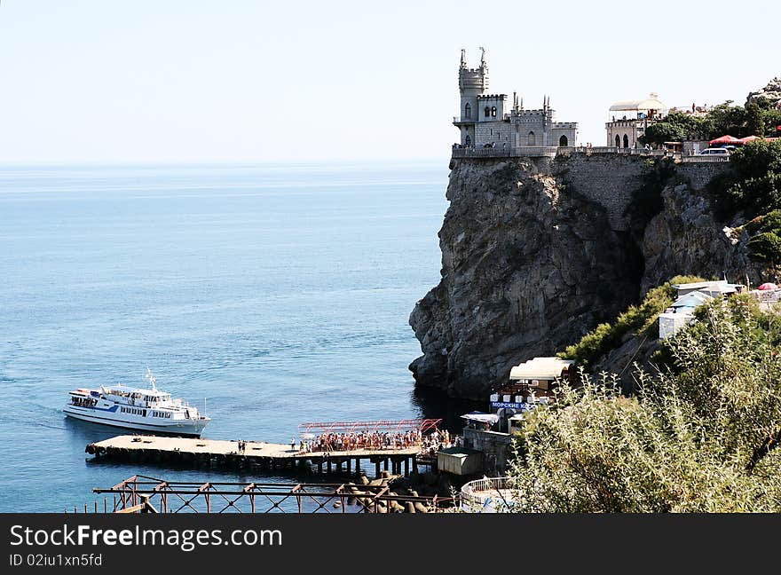 Castle called Swallow's nest Crimea Black sea shore Ukraine