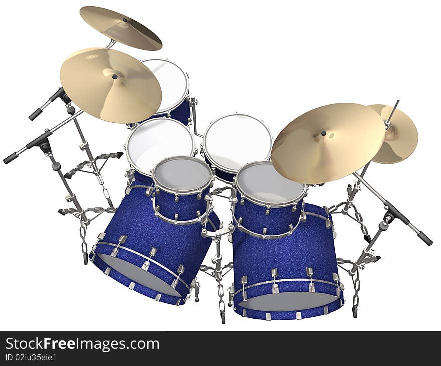 Drum Kit isolated on a white background