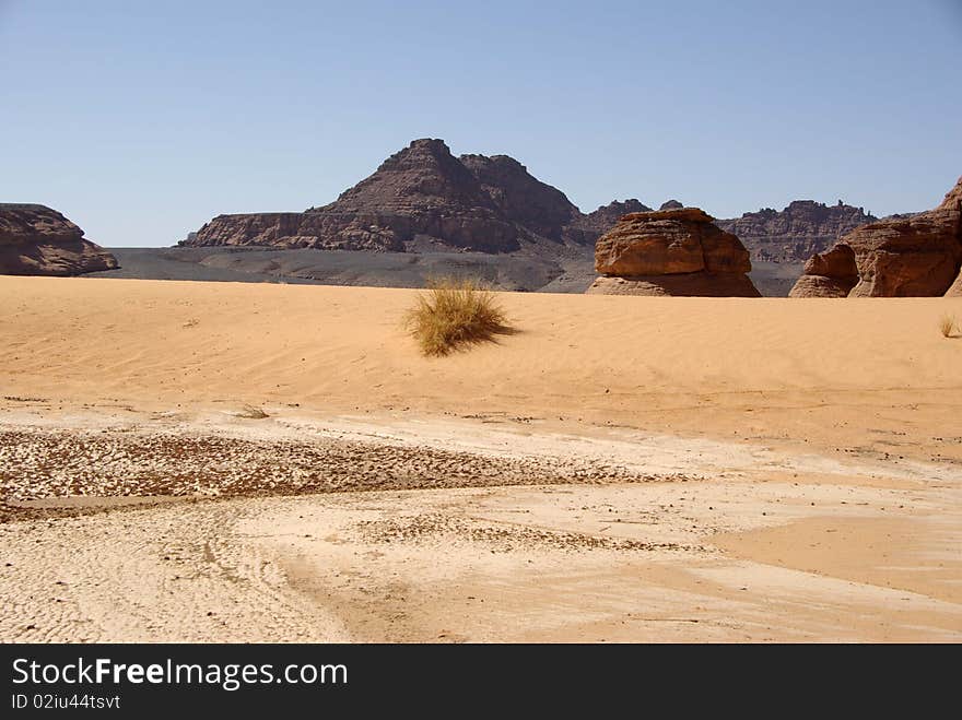 Landscape in the desert of Libya, in Africa. Landscape in the desert of Libya, in Africa