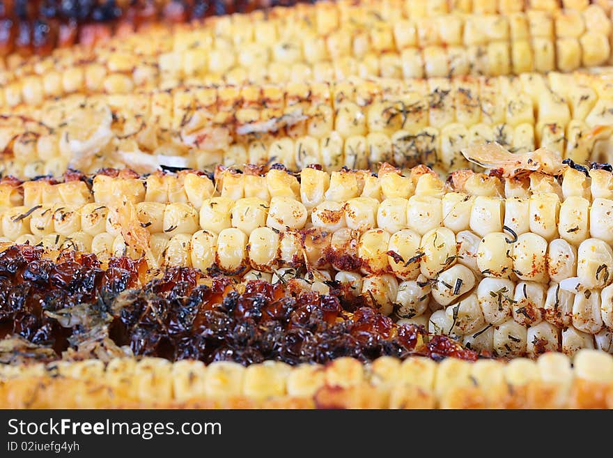 Ears of baked corn as a background. Ears of baked corn as a background.