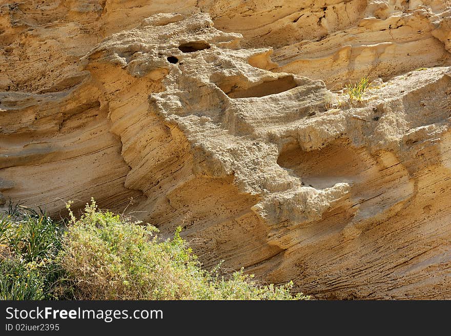 Natural texture - the slope of the porous stone. Natural texture - the slope of the porous stone