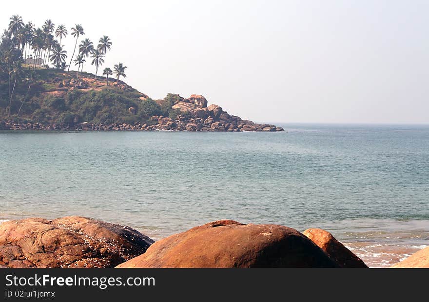 A tropical view of Kovalam Beach, India